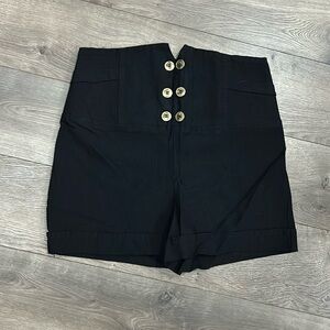 High Waisted Gold Button Shorts
